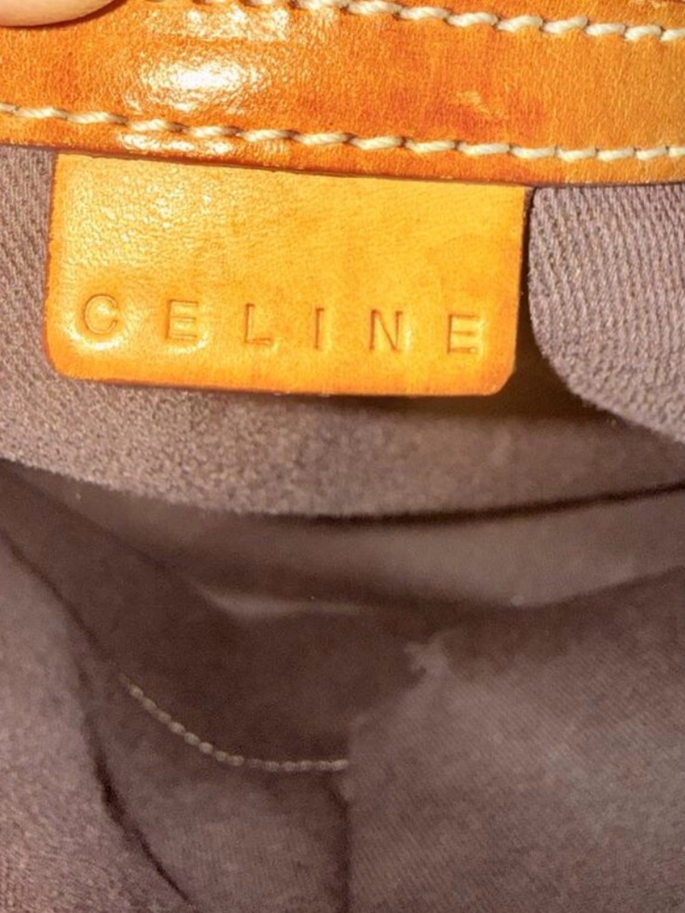 Celine Macadam Brown Monogram Tote Bag Tan Leather Trim, Gold Hardware, Dust Bag - Picture 4 of 8